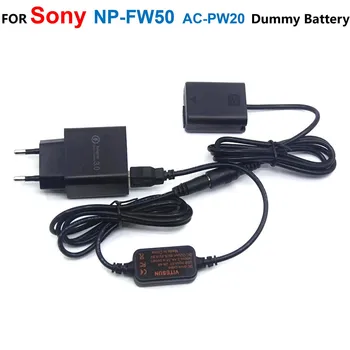 5 В USB Кабель Питания + NP-FW50 AC-PW20 Фиктивный Аккумулятор + Адаптер Зарядного устройства Для Sony A7S2 A7S II A7R A7RII a7m2 A6300 A6500 A7000 ZV-E10