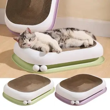 Когтеточка для кошек 3 в 1, Доска для кроватей для кошек, Шлифовальные гвозди, Интерактивная защита мебели, Двухслойный картонный коврик для дивана