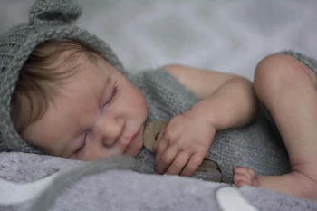 18-дюймовая кукла для Новорожденного младенца Во Все тело Reborn Sleeping Levi Гибкий 3D Тон кожи с видимыми венами Кукла для волос от корней рук