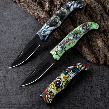 2024 Портативный мини-нож с цветными узорами, многофункциональный нож для самообороны, складной нож из нержавеющей стали, подарок