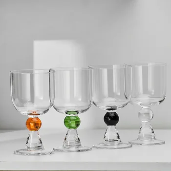 Винтажный стеклянный стакан Бокал для шампанского Бокал для красного вина Бокалы для питья холодных фруктов Стеклянный стакан