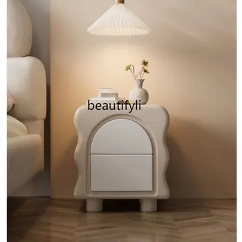 yj Краска на водной основе, Прикроватный столик, Шкаф для хранения в Спальне, Шкафчик Скандинавского дизайна, Кремовый стиль