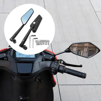 Боковые зеркала для мотоциклов, универсальные, вращающиеся на 360 градусов, прозрачное стекло, руль для скутера, зеркало заднего вида, аксессуары для велосипедов