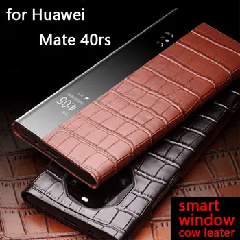 Модный Чехол для телефона с видом из окна для Huawei Mate 40rs, Роскошный чехол-книжка из натуральной кожи, флип-сумка для Huawei Mate40rs Mate 40 Rs