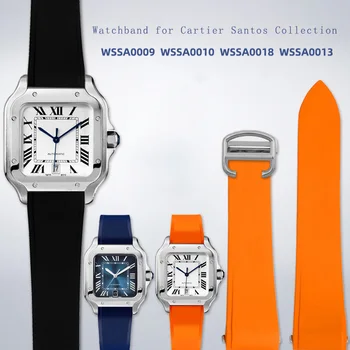 Водонепроницаемый браслет для Cartier Sandoz серии WSSA0009 WSSA0010 Оригинальный быстроразъемный ремешок для часов из фторопластика 21 мм
