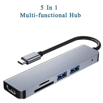 USB C Многофункциональный адаптер-Концентратор 5 В 1 Type C К HDMI USB 3,0 С Камерой SD TF Card Reader Для MacBook Dell HP Huawei Xiaomi