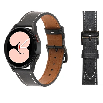 20 мм Кожаный ремешок Для Samsung Galaxy Watch 4 40 мм 44 мм браслет Силиконовый Спортивный браслет Для Galaxy Watch 4 Classic 46 мм 42 мм