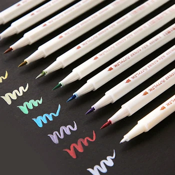 10 цветов металлический маркер STA, ручка для скрапбукинга, кисточка для изготовления открыток, круглая головка, художественная ручка для рисования, канцелярские принадлежности