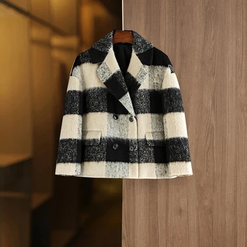 Осенне-зимняя мода, новое внешнеторговое легкое роскошное шерстяное короткое пальто, Темпераментная женская куртка знаменитостей, топ
