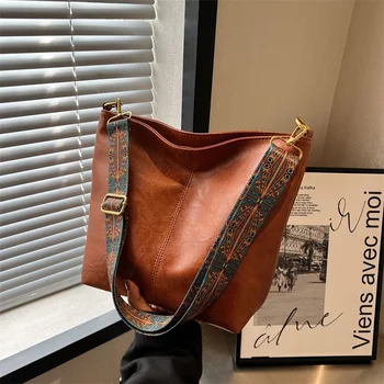 IKE MARTI, Женская винтажная сумка через плечо с геометрическим ремешком, сумка-хобо 2023, Большая вместительная сумка на плечо для работы и школы, сумка