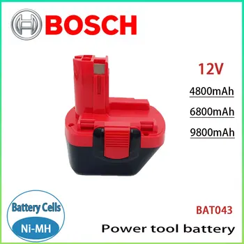 Аккумулятор Bosch Ni-MH 12V Перезаряжаемый Электроинструмент 4800mAh 6800 mAh 9800 mAh BAT043 D70745 PSR12 GSR12 GSB12 BAT038 BAT045 BAT040