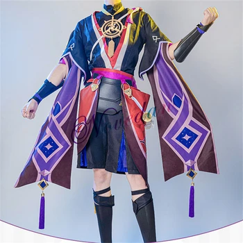 Genshin Impact Scaramouche, наряд для косплея, Игровой костюм, Аниме, Парик, Genshin, Карнавальный костюм для вечеринки, Шляпа, полный комплект
