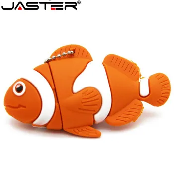 JASTER lovely fish usb флэш-накопитель 64 гб 32 ГБ, ручка для маленьких животных, 16 ГБ, карта памяти, мультяшный USB 2.0, бесплатная доставка