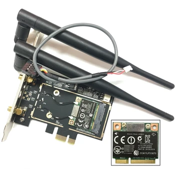 atheros AR5B22 Bluetooth 4.0 wifi 300 Мбит/с Настольная карта Mini PCIe к настольному адаптеру PCIe с 2 шт. антенной сетевая карта