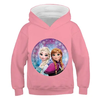 Толстовки Frozen Lovely Anna Elsa с рисунком из мультфильма 2023, Осенняя Новая толстовка для девочек, Модная Милая одежда для девочек, Повседневные Пуловеры