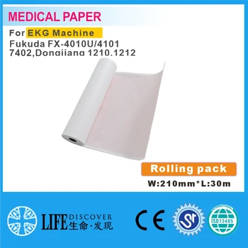Медицинская термобумага 210 мм * 30 м для монитора пациента без листа Fukuda FX-4010U/4101,7402, Dongjiang 1210, 1212, упаковка в 5 рулонов