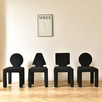Скандинавский Креативный Обеденный стул из плюшевого бархата Для домашнего использования, Современный минималистичный стул для макияжа со спинкой, современная простота