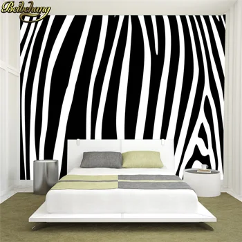 beibehang papel de parede Черный, белый цвет мода зебра пользовательские обои настенная роспись обои настенная роспись большая спальня гостиная фон
