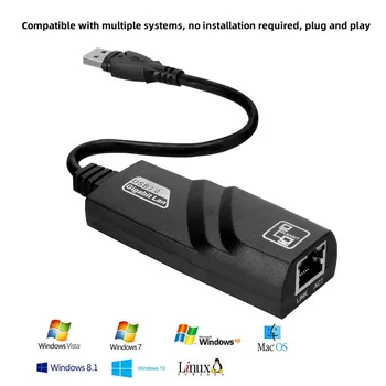 1000 Мбит/с USB3.0 Проводной USB-адаптер Rj45 Lan Ethernet Сетевая карта для портативных ПК
