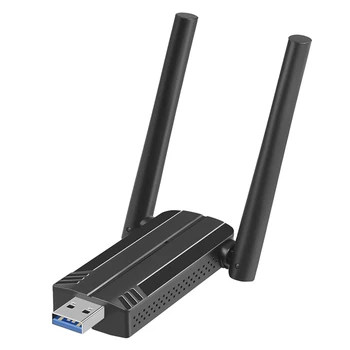 1 Комплект Беспроводной сетевой карты 5G USB Адаптер сетевой карты Приемник Wifi6 Компьютер WIFI Передатчик Черный