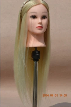 Бесплатная доставка!! Манекен Maniqui, высокотемпературное волокно для волос, тренировочный женский парик, голова манекена с зажимом
