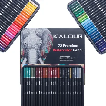 Цветные карандаши KALOUR 72/120 шт., набор водорастворимых высококачественных железных коробок, набор для письма или рисования цветным грифелем