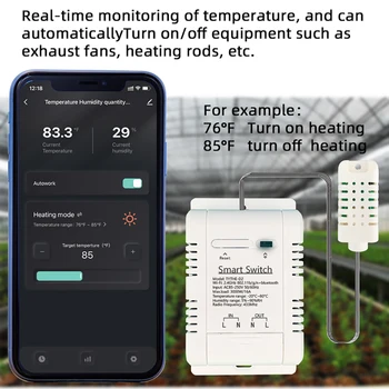 TUYA Smart Switch 3000 Вт 16A Мониторинг температуры и влажности WiFi Переключатель Беспроводного Управления Совместим С Alexa Google Home