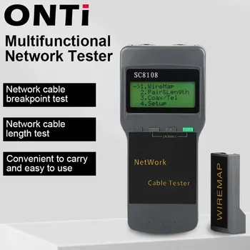 Портативный ЖК-сетевой тестер ONTi, тестер и измеритель телефонного кабеля LAN с ЖК-дисплеем RJ45