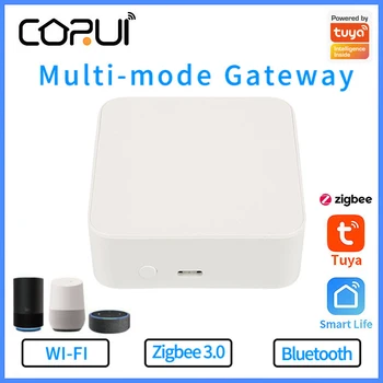 CORUI Tuya Многорежимный концентратор Smart Gateway ZigBee 3.0 WiFi + Bluetooth Gateway Автоматизация умного дома Дистанционное управление через Smart Life