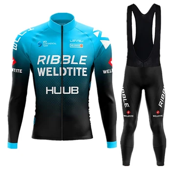 Весенне-осенние Мужские Комплекты для велоспорта с длинным рукавом, быстросохнущая велосипедная одежда HUUB, Дышащая горная спортивная одежда, Костюмы для мужчин