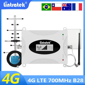 Lintratek 4G Усилитель сотовой связи LTE 700 МГц Усилитель Сигнала мобильного телефона Ретранслятор 4G Диапазона 28 Интернет 700 МГц AGC