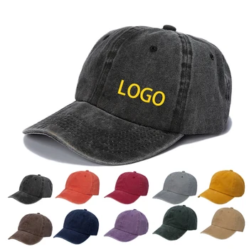 Персонализированные Винтажные потертые хлопчатобумажные шляпы для Папы для мужчин и женщин с вышитым именем и буквенным принтом, бейсболка с пользовательским логотипом