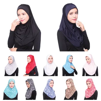 Мусульманский женский хиджаб в Рамадан, полное покрытие, мгновенный шарф, шаль, тюрбан, капор, шапочка для химиотерапии, исламская молитва, цельный платок Амира, обертывания
