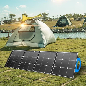 Солнечный складной пакет Sunpower мощностью 200 Вт, мобильный источник питания, Фотоэлектрическая панель для кемпинга на открытом воздухе, Портативная солнечная панель, блок питания