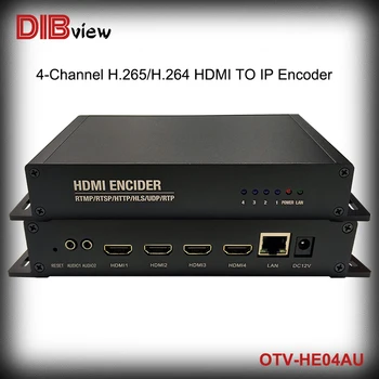 OTV-HE04AU 4-Канальный HDMI IPTV Facebook Youtube Прямая трансляция видео H.265 H.264 HD-Совместимый с HDMI кодировщик RTSP SRT