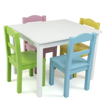 Репетиторы для малышей Пастельный детский набор из 5 прямоугольных столов и стульев стол и стул набор для детей детский стол