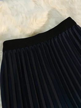 Летние Плиссированные юбки Миди с градиентным принтом для женщин, Мода 2023, Эластичный пояс, Faldas Para Mujer, Повседневный Корейский стиль Jupe