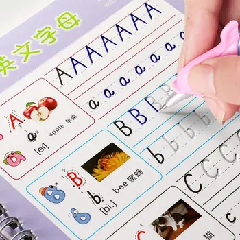 Многоразовые игрушки для рисования в тетради с английским алфавитом, Ручное написание, Канавка, Каллиграфия, автоматическое выцветание, развивающие игрушки для детей, Дети