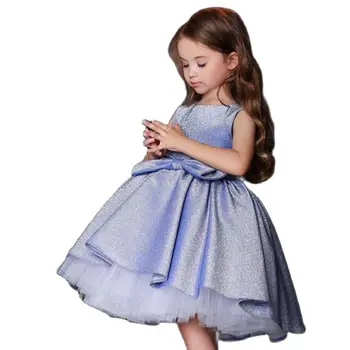 Блестящие тюлевые платья с цветочным узором для девочек 2023 с бантом, двухцветные праздничные платья для маленьких девочек, пышное платье с драгоценными камнями для детей на День рождения