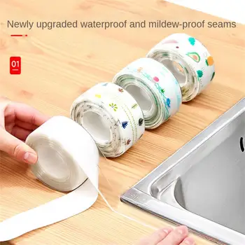 Прокладка для уплотнения кухонных швов, Маслостойкая клейкая лента для плиты, водонепроницаемая наклейка для защиты от плесени для раковины, наклейка для туалета