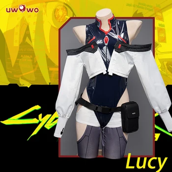 В наличии UWOWO Lucy Косплей костюм Lucy Наряд для Косплея Аниме Lucy Боди с пальто Полный комплект на Хэллоуин