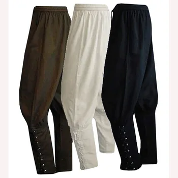 Пиратские штаны для мужчин, косплей Викингов, Ренессанс, Средневековые готические брюки, Костюм пирата, брюки для мужчин, Большие размеры 5XL