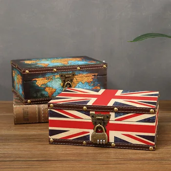 Деревянный ящик для хранения в британском стиле, Домашний настольный Пылезащитный Ящик для хранения косметической помады, аксессуары для украшения гостиной