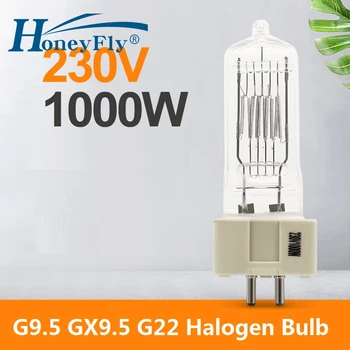 HoneyFly GX9.5 GY9.5 G22 Галогенная лампа 230 В 1000 Вт Капсула Прозрачная 25000ЛМ Аэро Корабельный Свет Теплый Белый