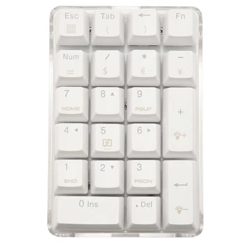 Механическая цифровая клавиатура с 21 клавишей с белой подсветкой Numpad с вишнево-синими переключателями для настольных ПК для ноутбуков