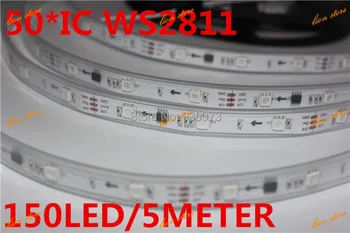 10 Пикселей на метр; 30LED/M DC12V 5m WS2811 led digital magic strip 10 IC на метр водонепроницаемый IP66 в силиконовой трубке
