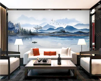 Пользовательские обои Чернильный пейзаж ТВ фон настенное украшение дома гостиная спальня фрески 3D обои